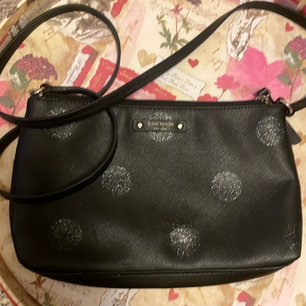 Kate Spade Black Crossbody Bag with Silver Accents  — 2 for $22